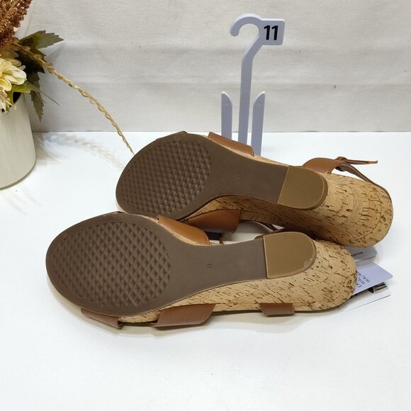 Aerosoles Strappy Cork High Espadrille Wedge Sandal Adjustable Block Heel Sz 11 - Picture 8 of 10